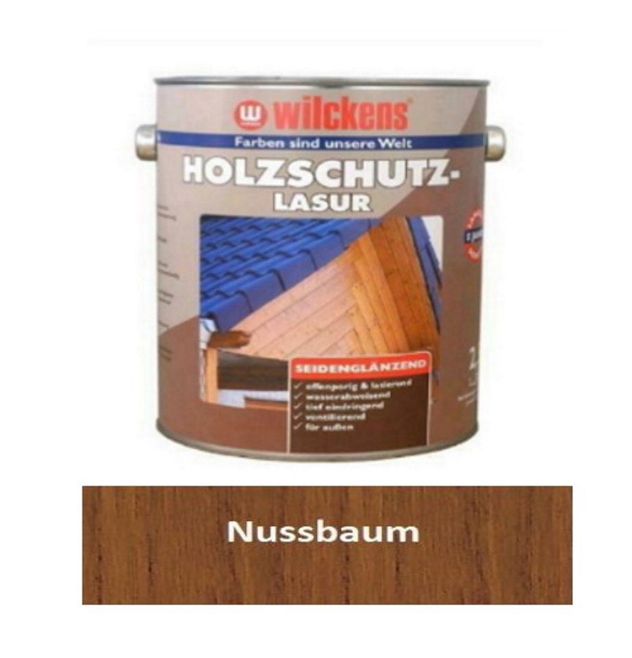 Nussbaum 2,5 Liter Seidenglänzend Wilckens Farben Holzschutzlasur