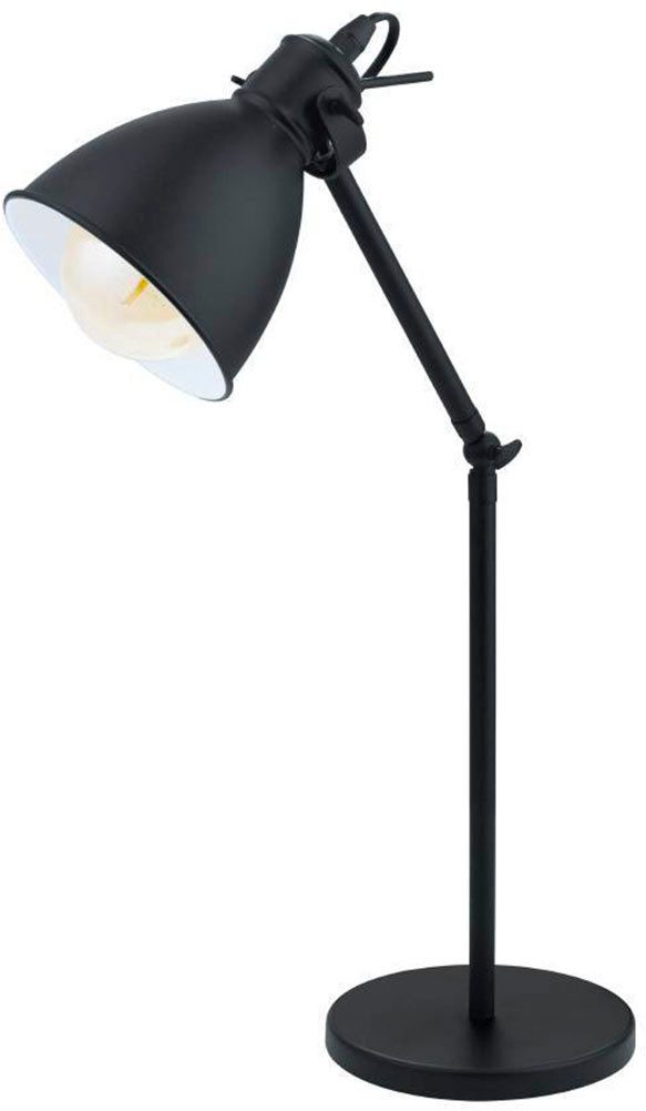 EGLO Tischleuchte PRIDDY Tischlampe, Nachttischlampe, Stahl, schwarz, E27, Industrial, ohne Leuchtmittel, Wohnzimmerlampe, Esszimmer, 1 flammig, Retro, Vintage, – Bild 4 von 5