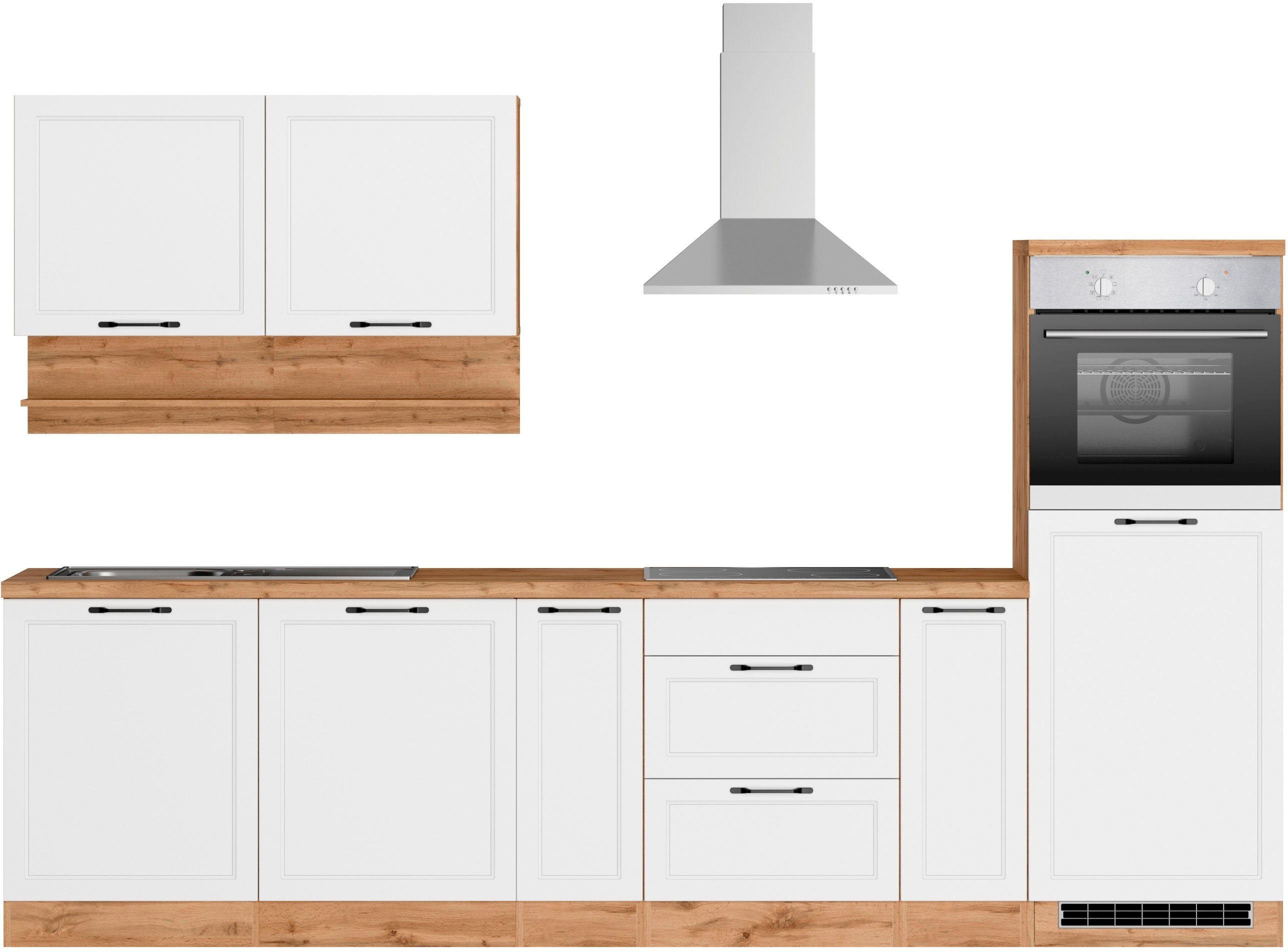 KOCHSTATION Küchenzeile KS-Lana, 300 cm breit, wahlweise mit oder ohne E-Geräte