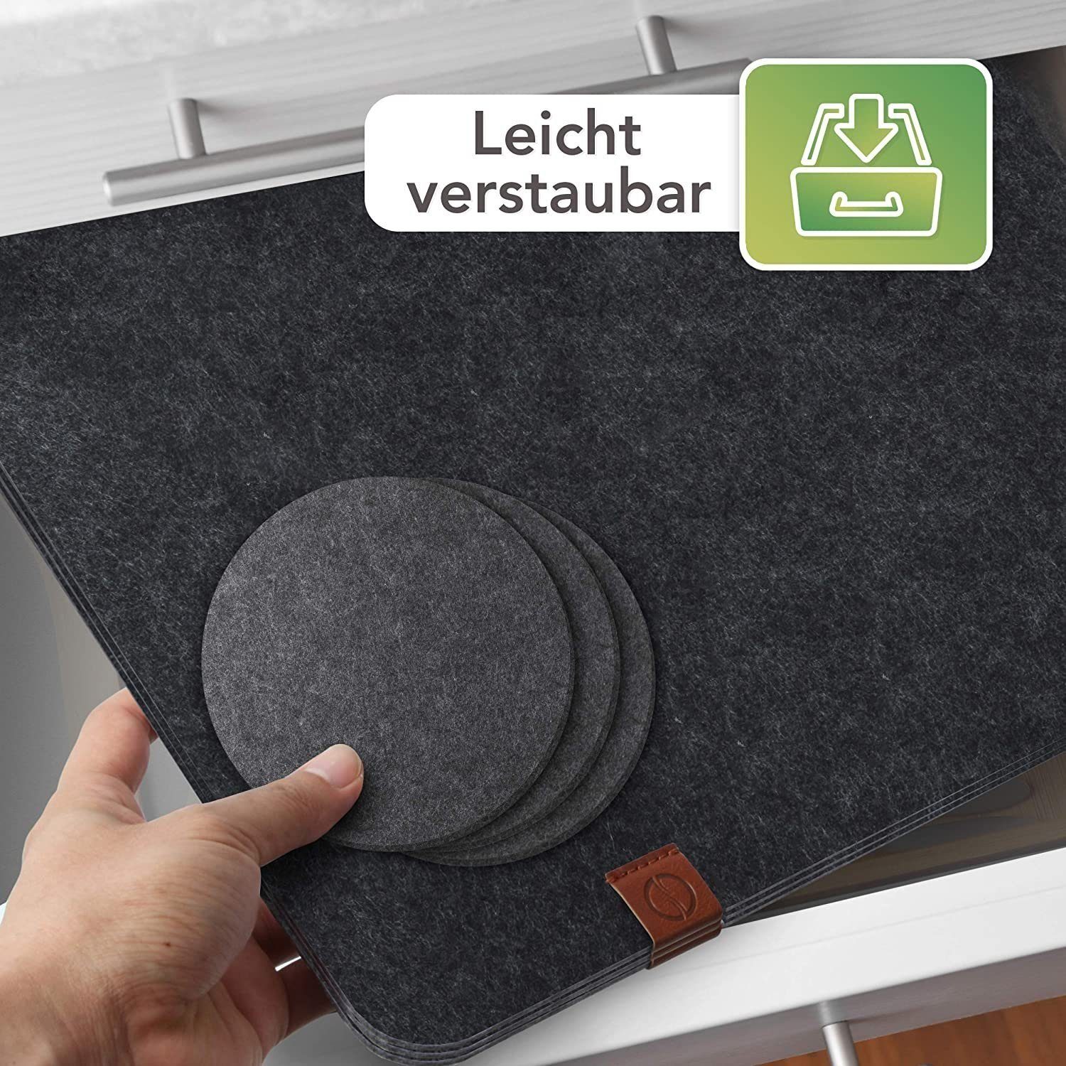 Sidorenko Platzset Tischset aus Filz, Rechteckig, 44x32 cm Telleruntersetzer, (Set, 12), abwischbare Tischuntersetzer Platzdeckchen