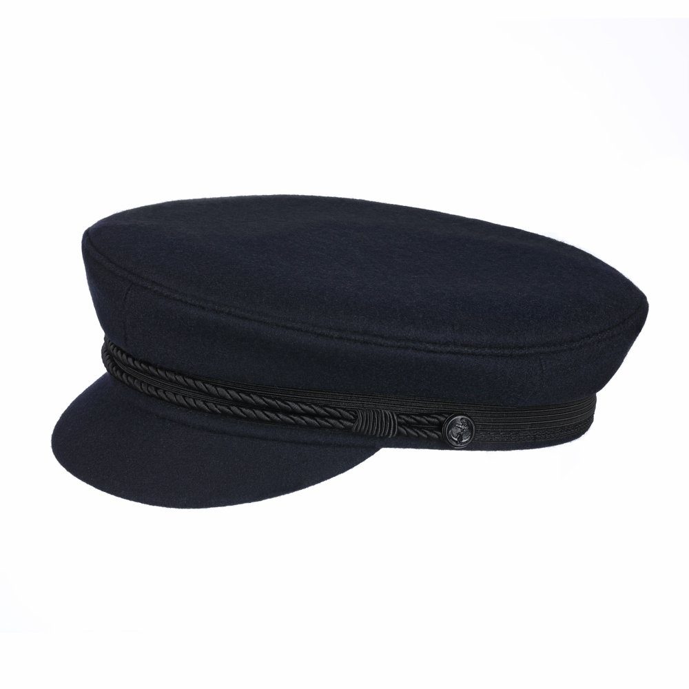 tomBrook Schirmmütze Elbsegler Schiffermütze aus Schurwolltuch - Prinz-Heinrich-Mütze