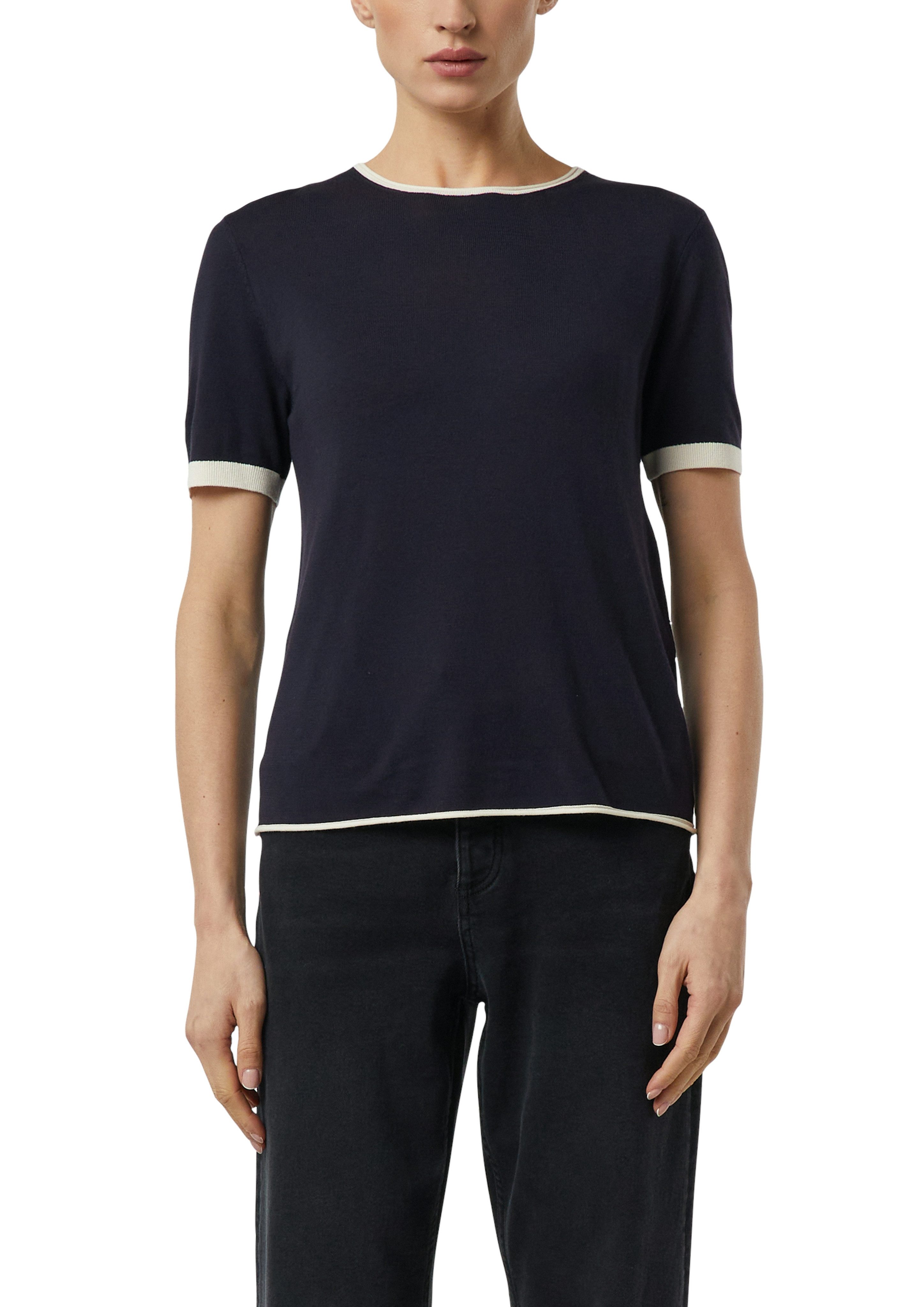 comma Strickpullover halbarm, mit farblich angesetzten Abschlüssen