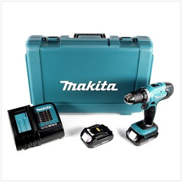 Makita Säulenbohrmaschine DDF 453 SYE Akku Bohrschrauber 18 V 42 Nm + 2x Akku 1,5 Ah + Ladegerät