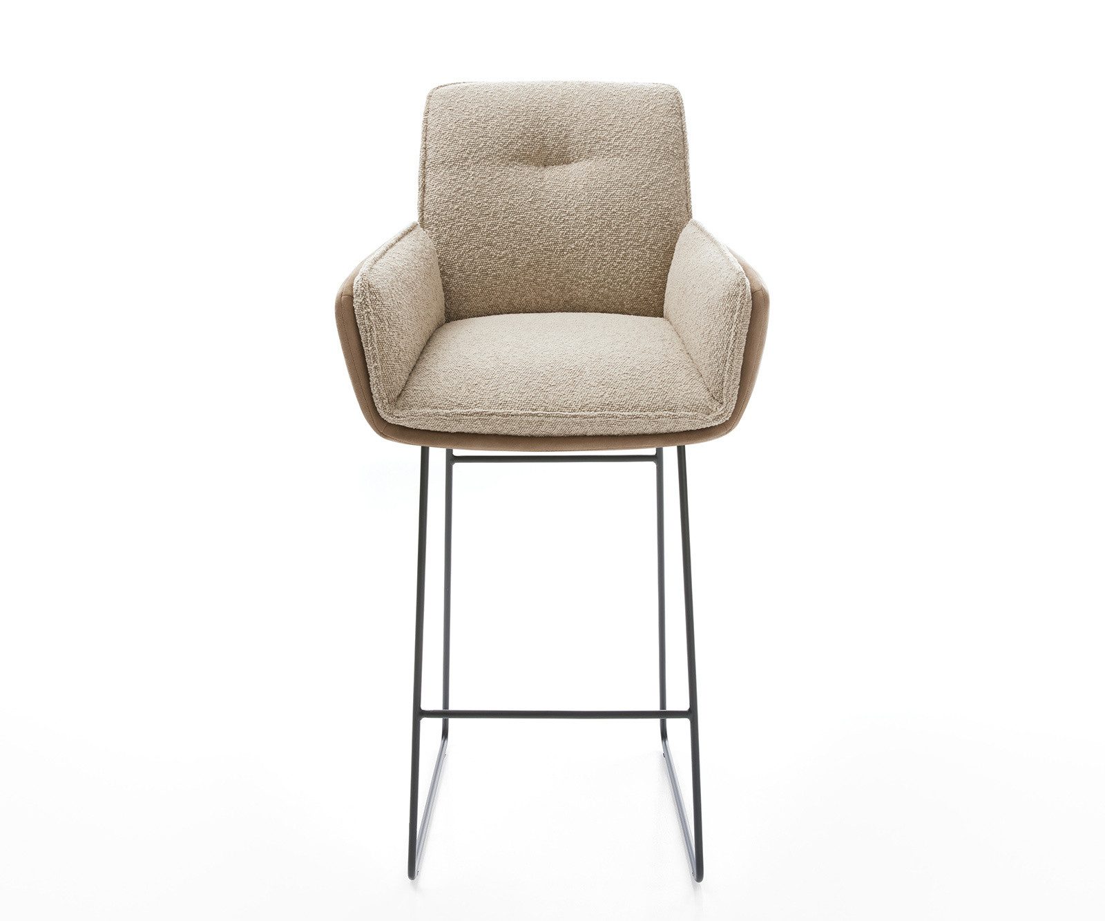 DELIFE Barhocker Nela-Flex, Kufengestell Metall Materialmix Schlamm Taschenfederkern