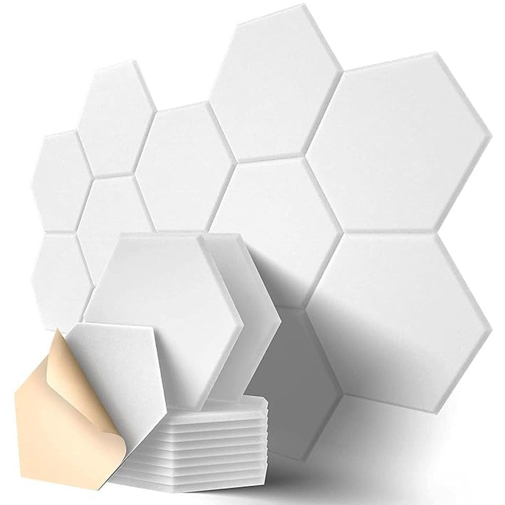 NUODWELL Akustikplatte 12 Stück Hexagon Akustikplatten Selbstklebend, 30x26 günstig online kaufen