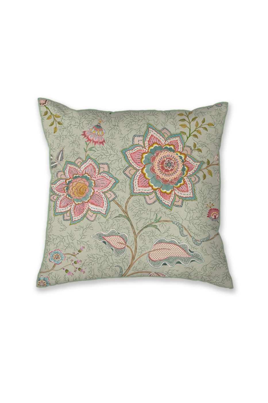 PiP Studio Dekokissen Dekokissen PIP Mumbai Morning Light Green 53x53 Hellgrün, 53 x 53 cm