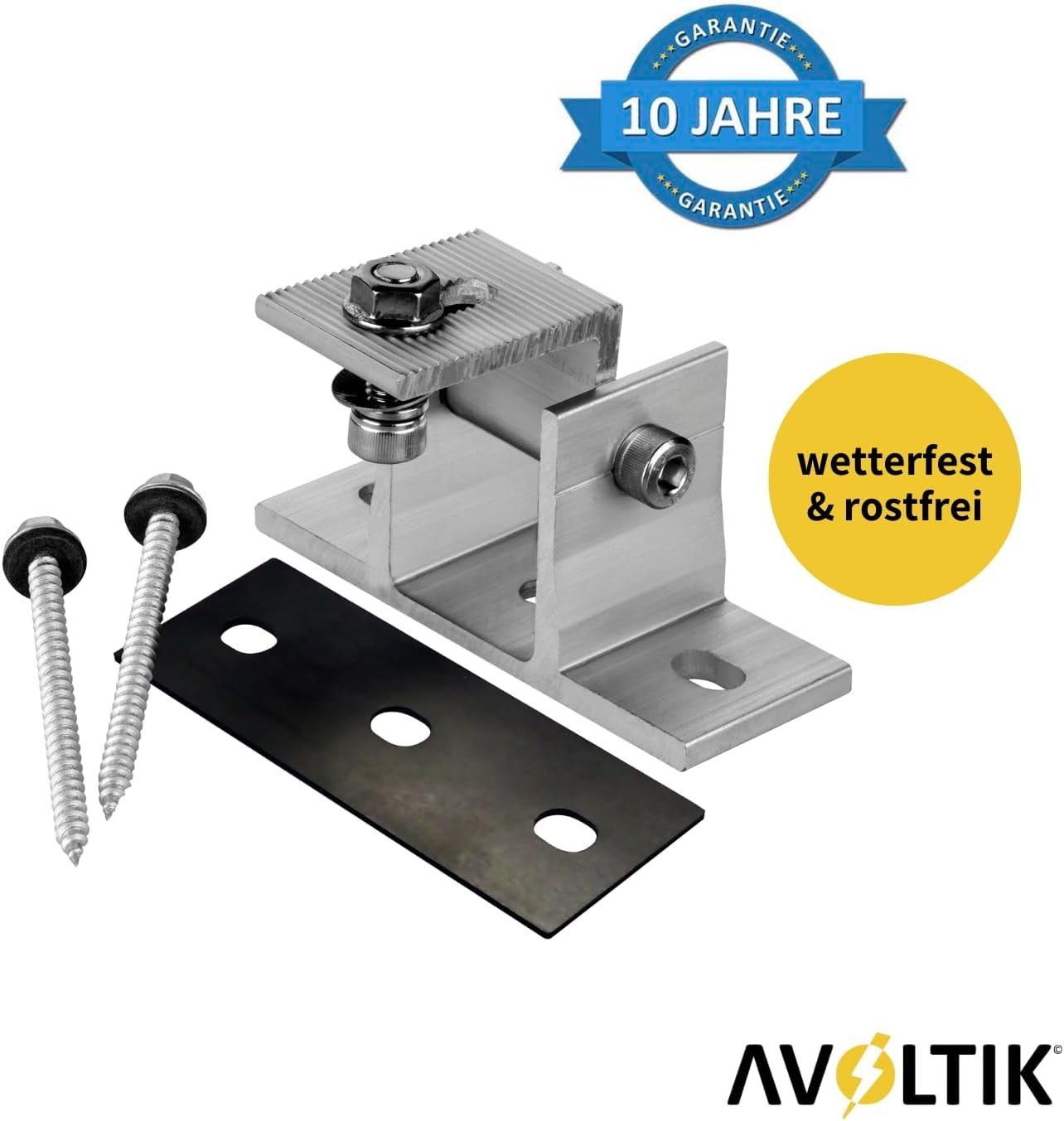 avoltik Solarmodul-Halterung Alu Halterung PV Aufständerung Halter Befestigung Solar, (Alu Halterung PV Aufständerung Halter Befestigung Solar, 1-tlg., Alu Halterung PV Aufständerung Halter Befestigung Solar, robust, wetterfest, stabil, Farbe silber; 1er Set, 2er Set; 4er Set)