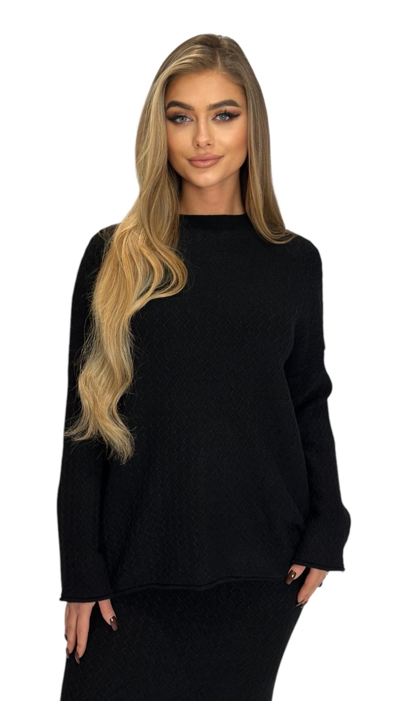 Mississhop Strickkleid Strickset Strickanzug Rock Pullover günstig online kaufen