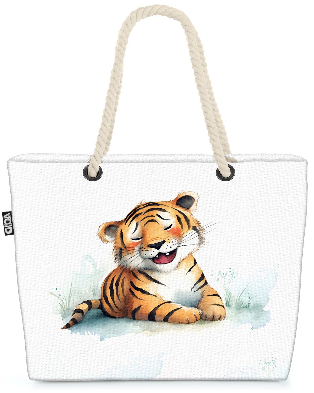 VOID Strandtasche (1-tlg), Tiger Kinder plüsch Safari Kind Happy katze tiger Dschungel Dschungel