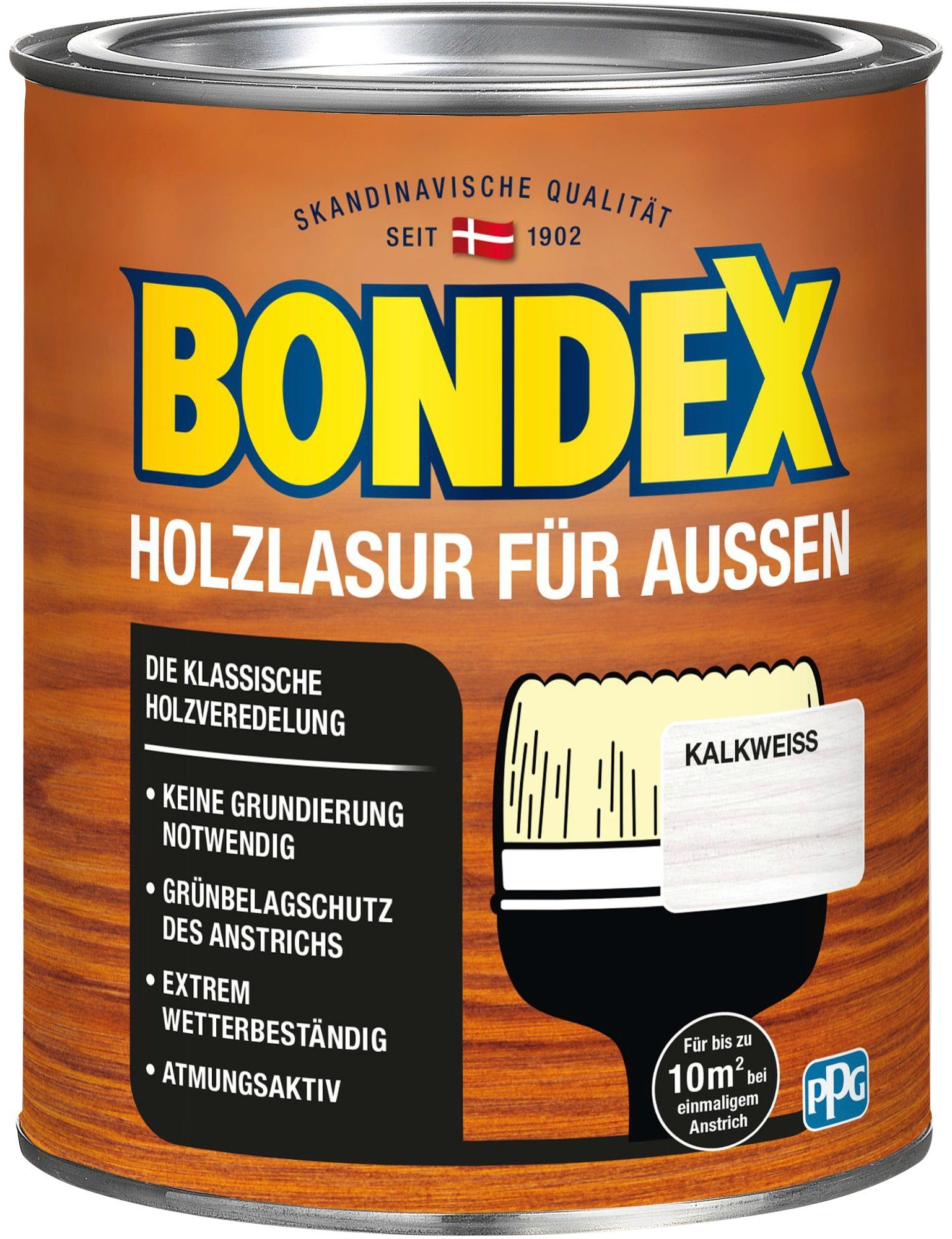 Bondex Holzschutzlasur HOLZLASUR FÜR AUSSEN, Wetterschutz Holzverkleidung, atmungsaktiv, in versch. Farbtönen Kalk weiss