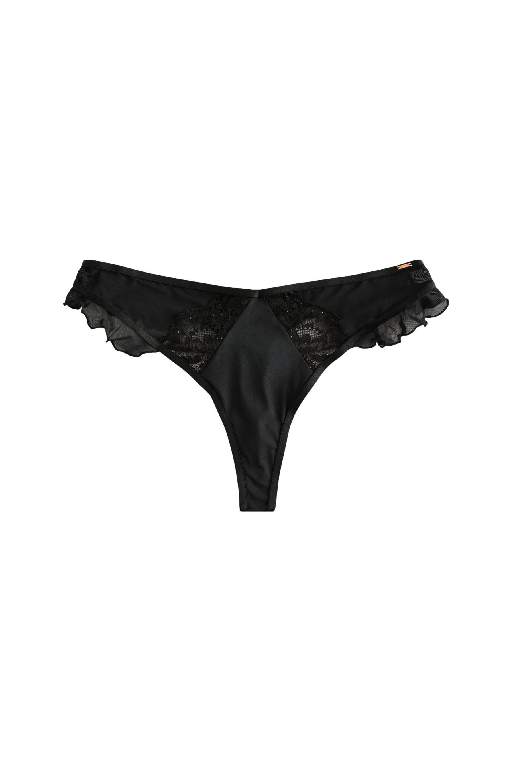 String Lipsy Tanga mit Rüschen und Paillettenbesatz