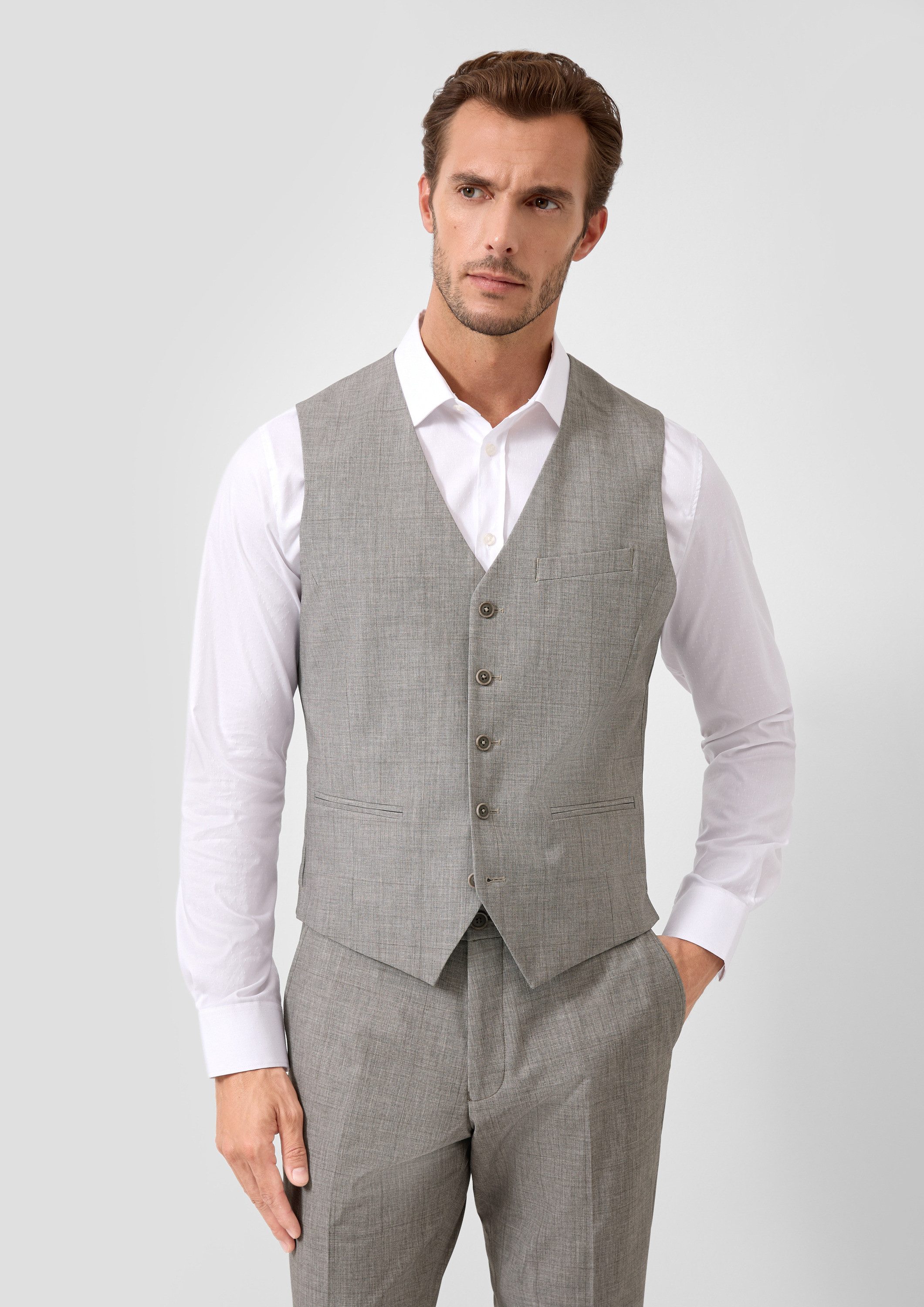 s.Oliver Jackenblazer Indoor-Weste S.OPURE s.O PURE: Weste aus meliertem Stretch-Gewebe