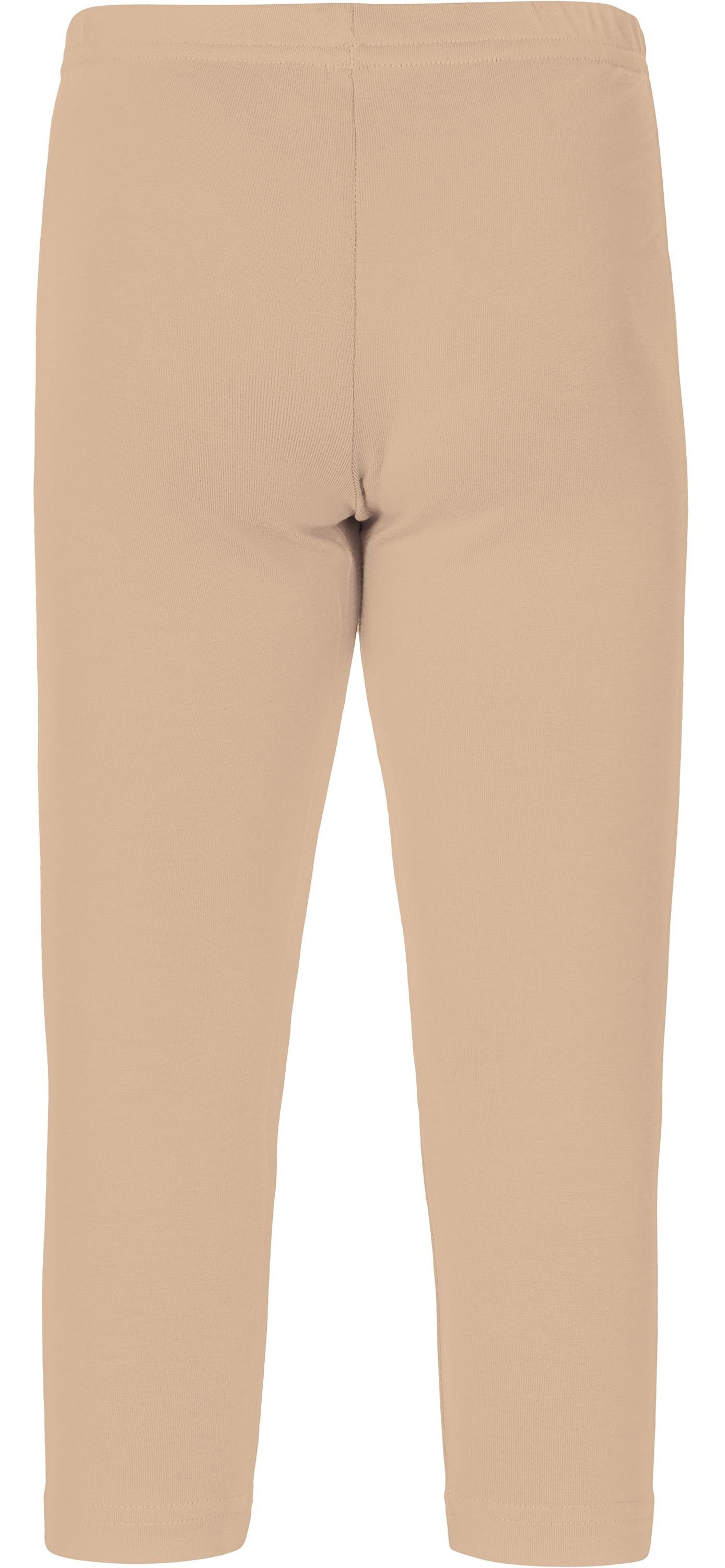 Merry Style Leggings Bund (1-tlg) MS10-226 Capri Mädchen elastischer Leggings Sand aus Baumwolle 3/4