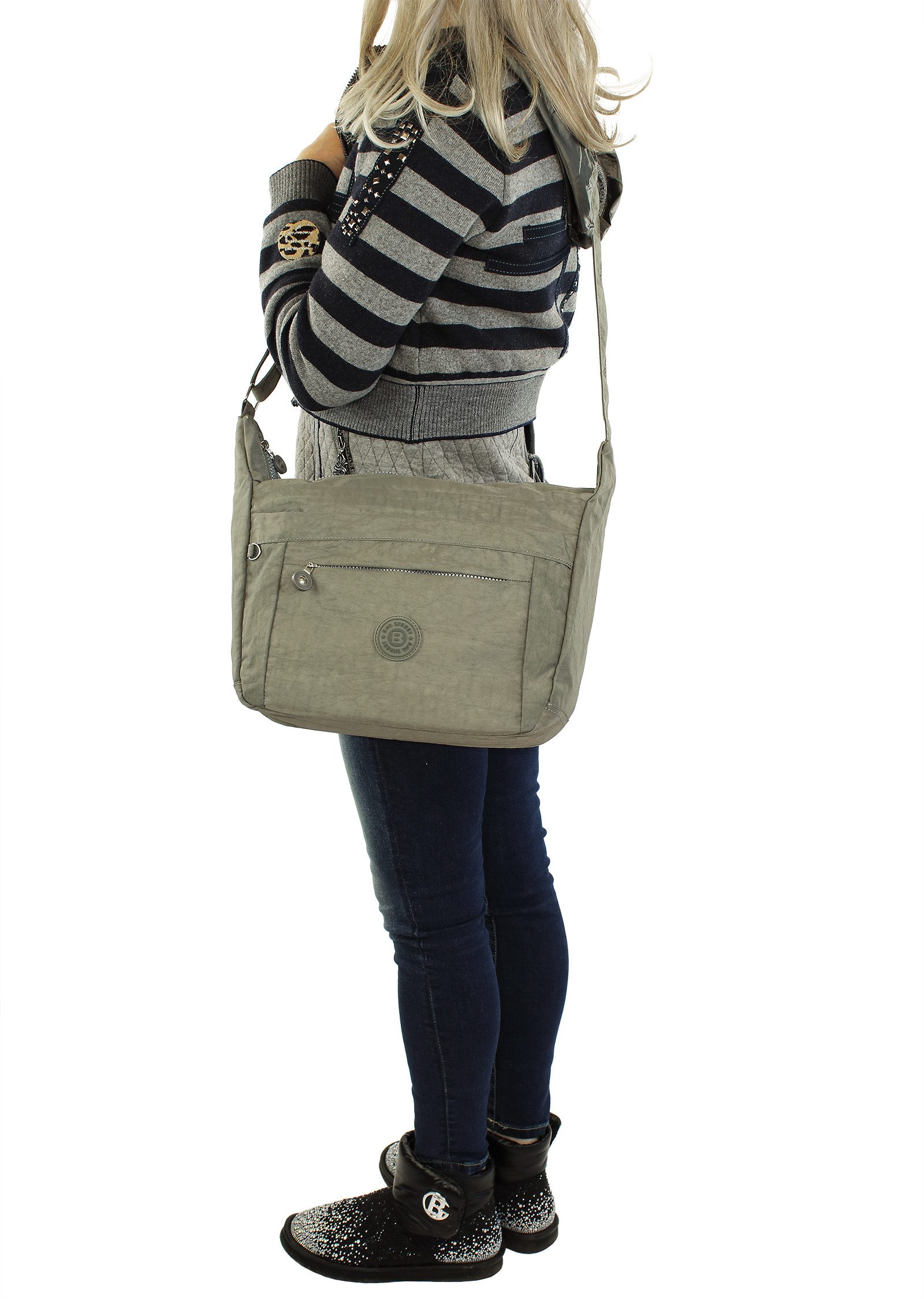 BAG STREET INTERNATIONAL Umhängetasche Große sehr leichte Damen Schultertasche Nylon Crossbody Freizeittasche