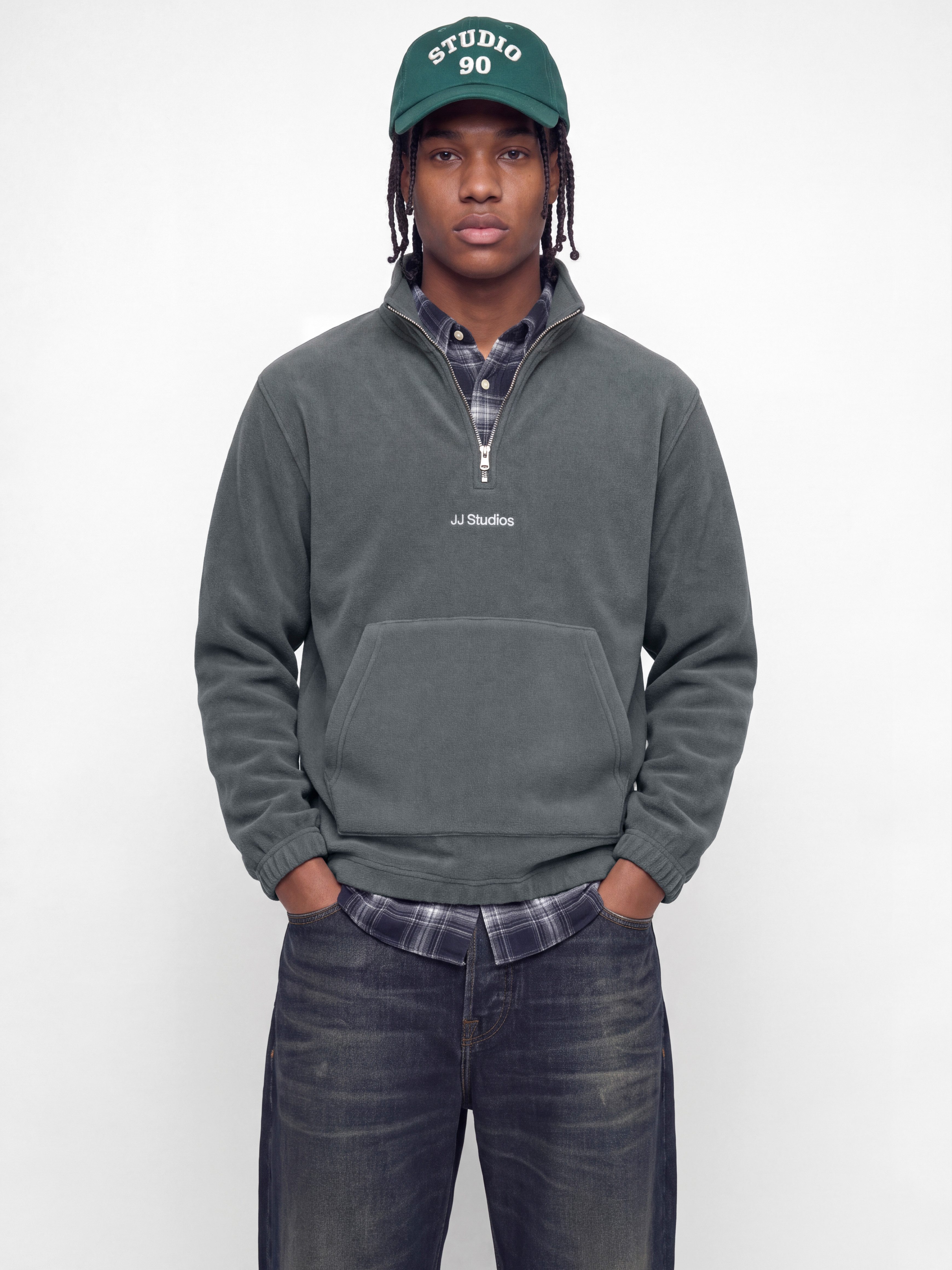 Jack & Jones Fleecepullover JJSOHO HALFZIP FLEECE Kunstfaser, relaxed fit