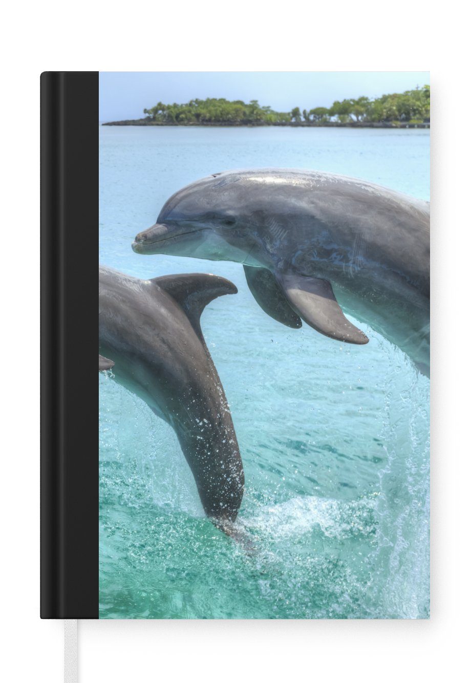 MuchoWow Notizbuch Delfine vor den Bay Islands, Journal, Merkzettel, Tagebuch, Notizheft, A5, 98 Seiten, Haushaltsbuch