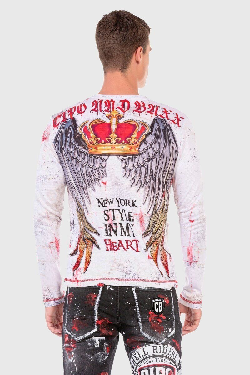 Cipo & Baxx T-Shirt Sweatshirts mit coolem Allover-Muster