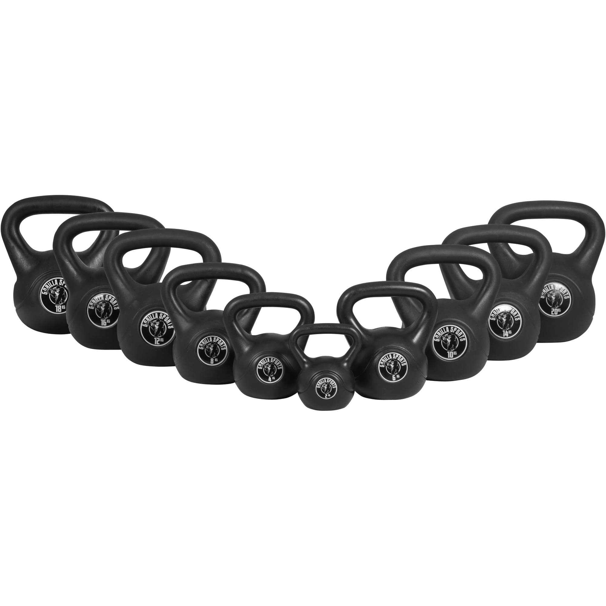 GORILLA SPORTS Kettlebell Kettlebell aus Kunststoff 2-20 KG