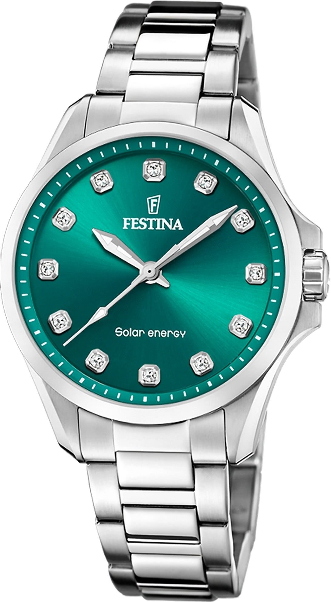 Festina Solaruhr Festina Damenuhr Edelstahl silber, (Solaruhr), Damen Solaruhr rund, Edelstahlarmband silber, Luxus