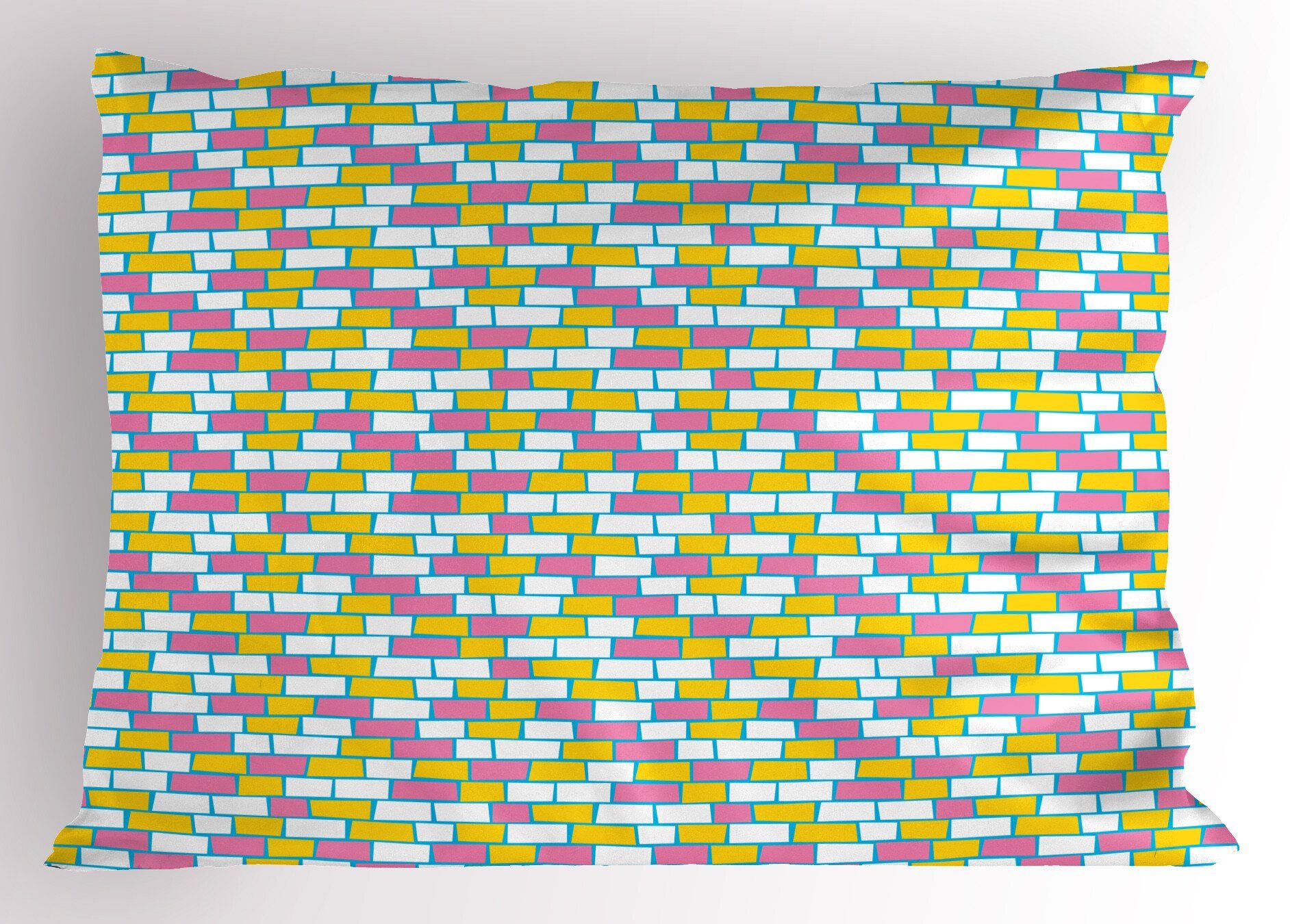 Kissenbezüge Dekorativer Standard King Size Gedruckter Kissenbezug, Abakuhaus (1 Stück), Geometrisch Cartoonish Ziegelmauer