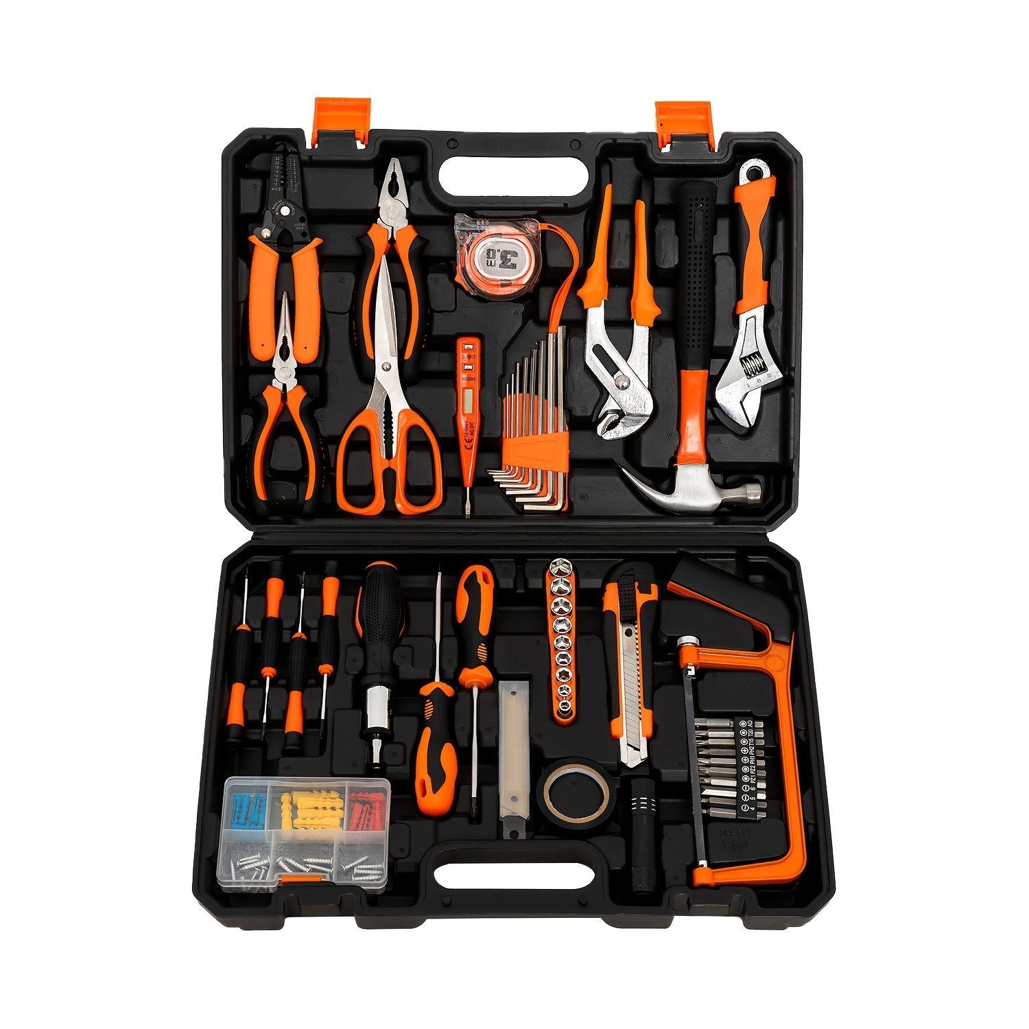 OUTIGO Werkzeugset,Universal Werkzeugkasten,Haushaltswerkzeug Set, (Komplettes Werkzeugset), Handwerkzeugsatz mit 100 Teilen, Multifunktionaler Werkzeugkasten