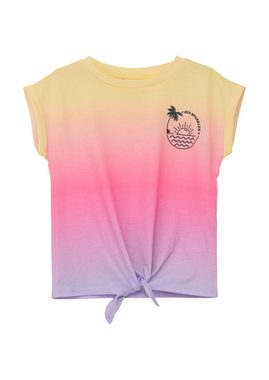 s.Oliver Kurzarmshirt T-Shirt mit Farbverlauf und Knoten-Detail Knoten