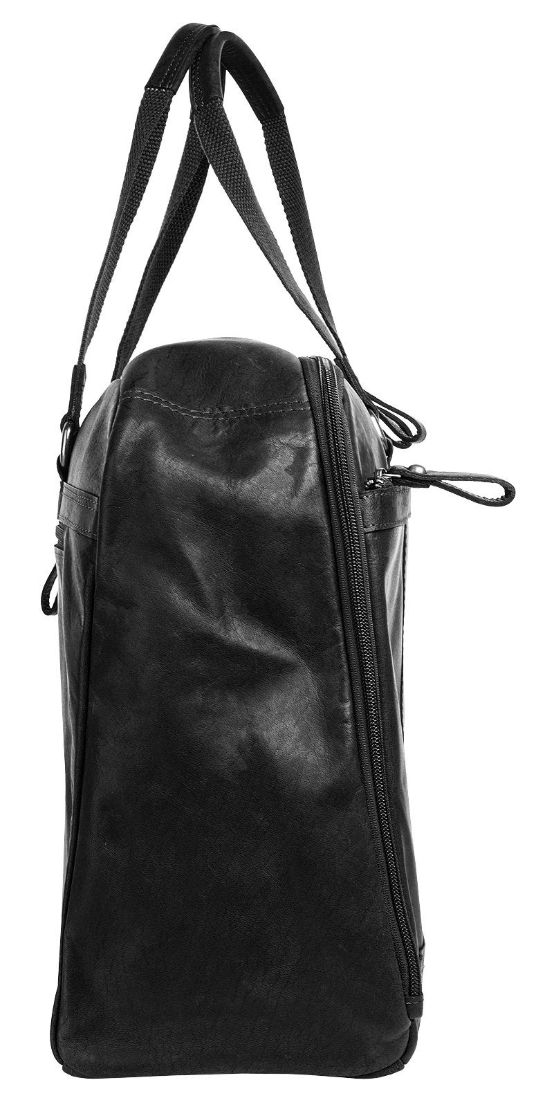 Sansibar Reisetasche, echt schwarz Leder