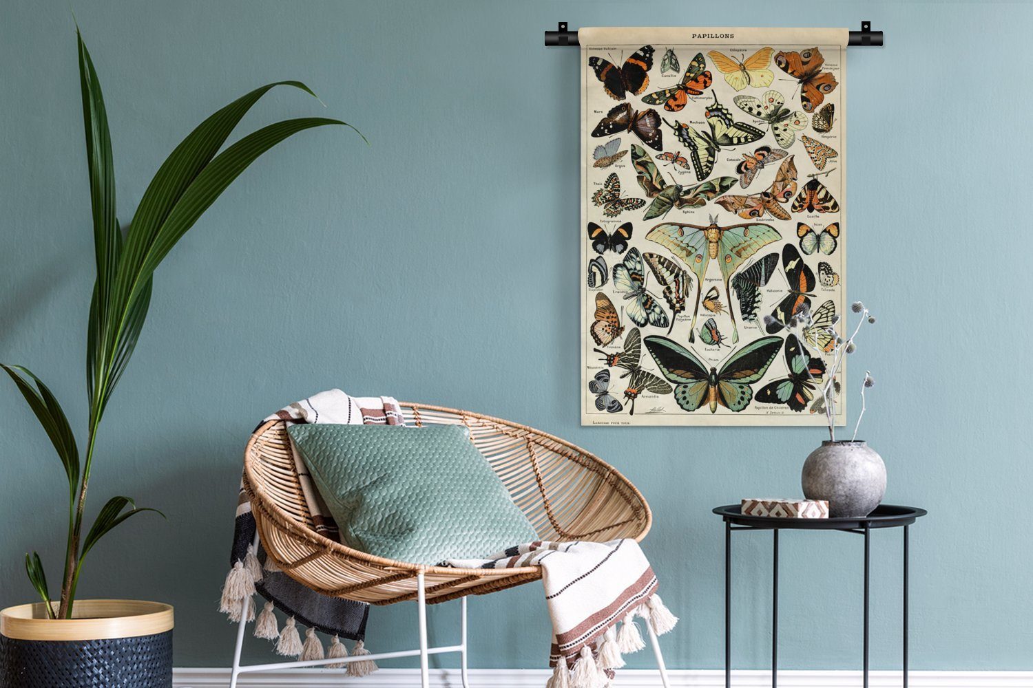 MuchoWow Wanddekoobjekt Adolphe Millot Tiere Wohnzimmer, Insekten - für - Wandbehang, Wanddeko Schlafzimmer, - Vintage, Kleid, - Kinderzimmer Schmetterling