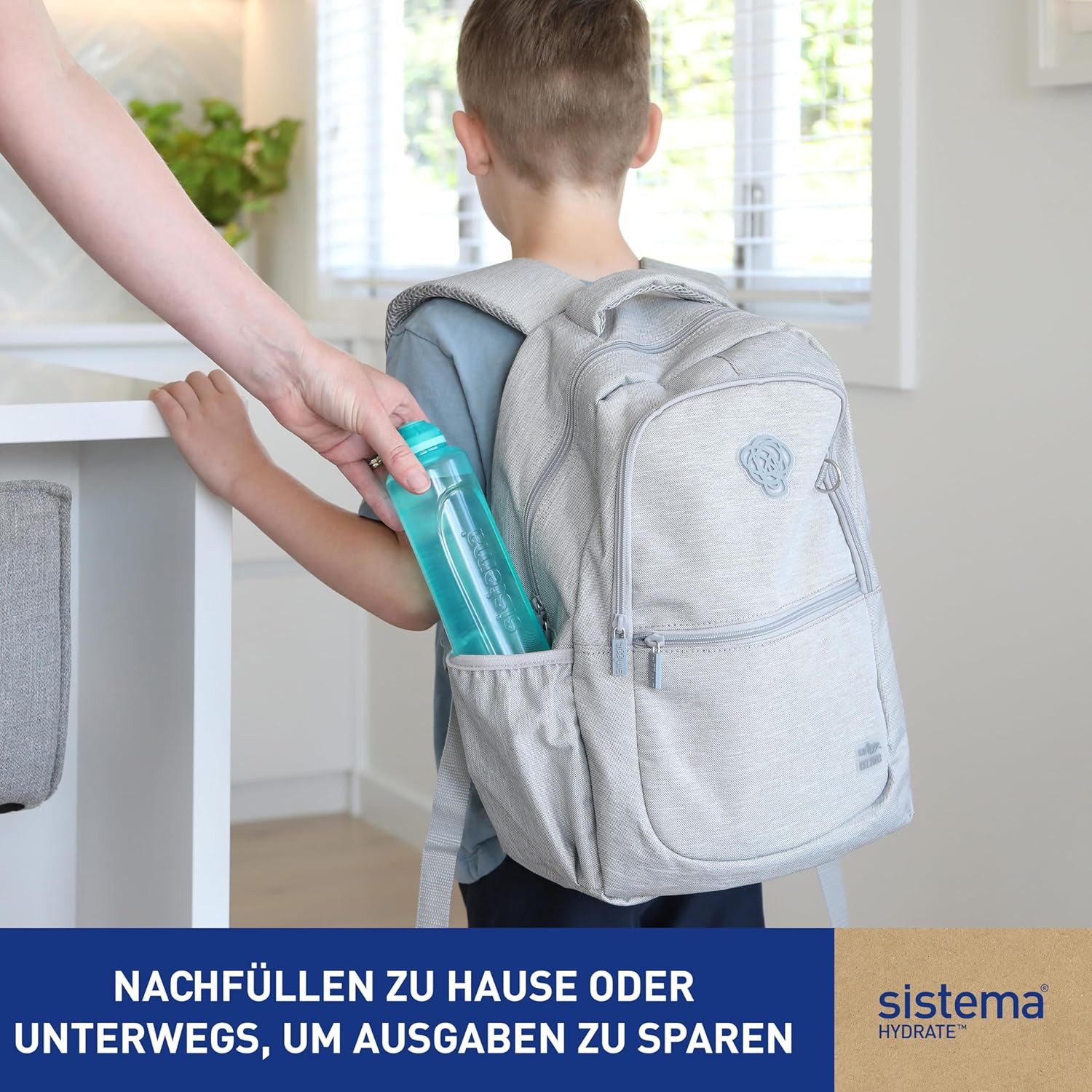 sistema Trinkflasche Sistema Swift Twist 'n' Sip Sport-Wasserflaschen, 480 ml, 4 Stück