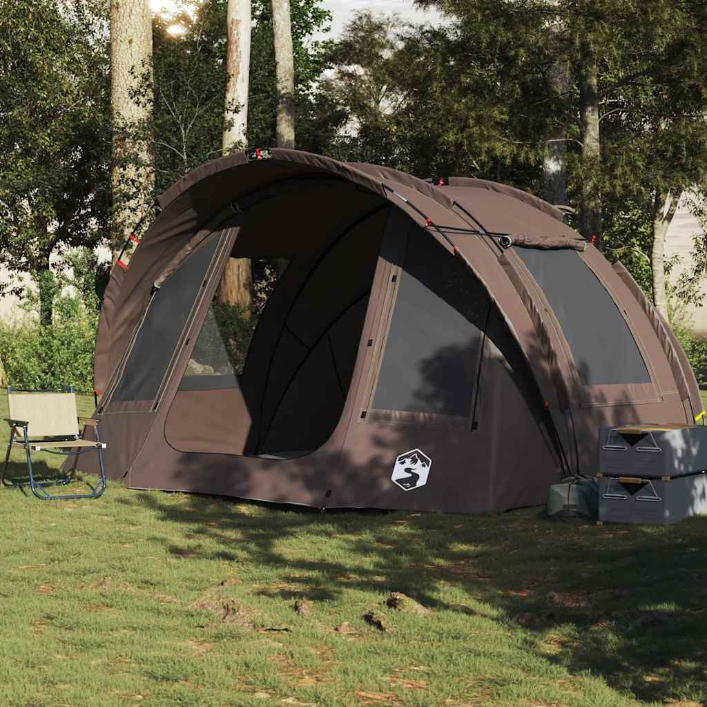 furnicato Angelzelt 330 x 315 x 176 cm Braun, Wetterfestes Campingzelt mit 5 Fenstern und integrierter Tasche