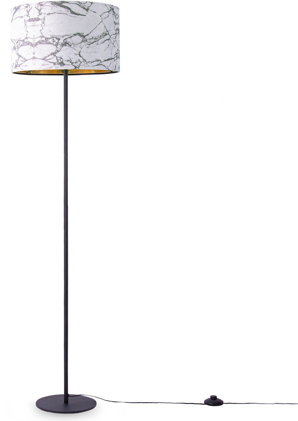 Stehlampe E27 ohne Weiß 525, Wohnzimmer Design Leuchtmittel, Schlafzimmer Paco Grau Stein Kraft Home Marmor