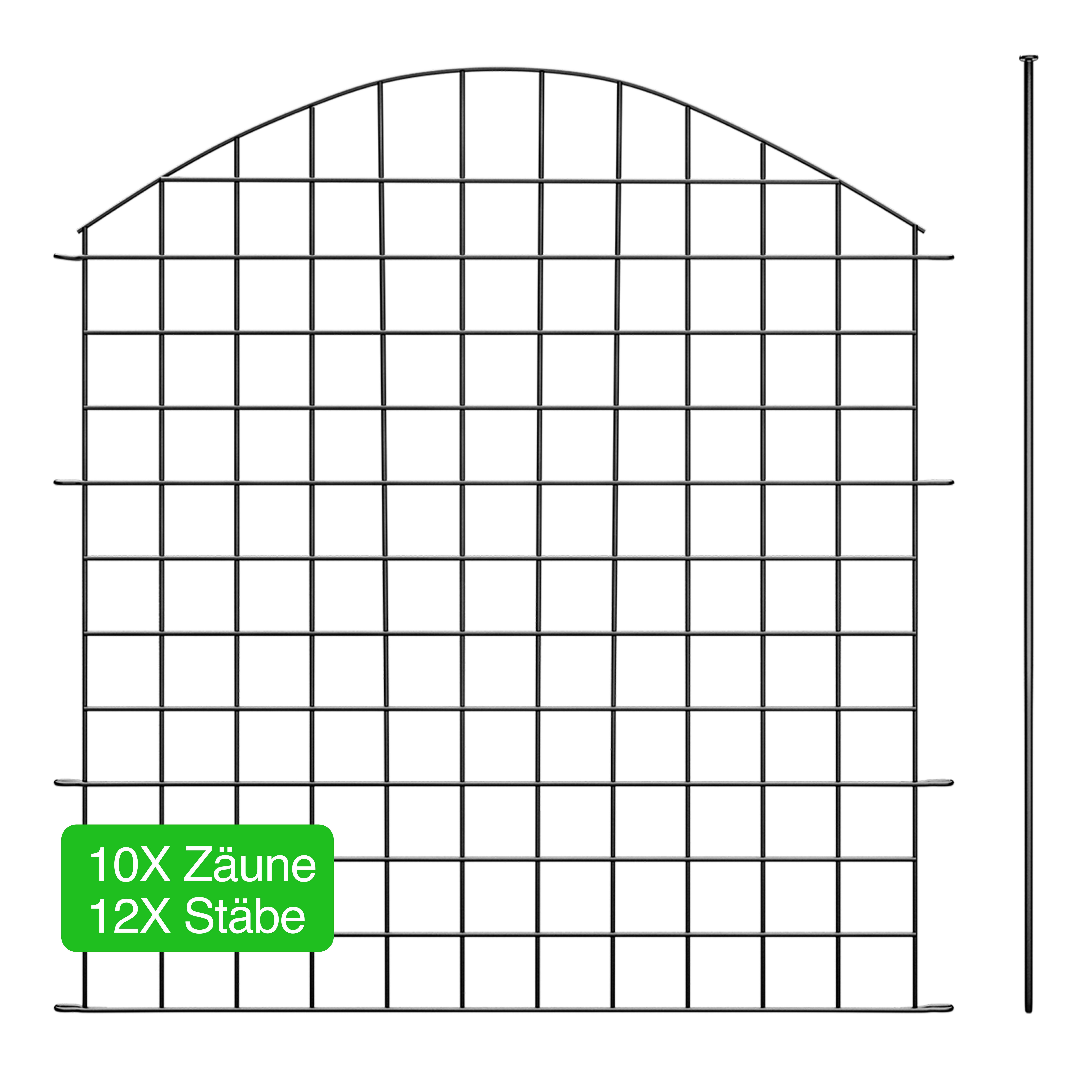 NewHabitat Teichzaun Steckzaun Zaun Gartenzaun Hundezaun Gitterzaun Zaunset, (Set, inkl. Stäbe), mehrere Sets kombinierbar