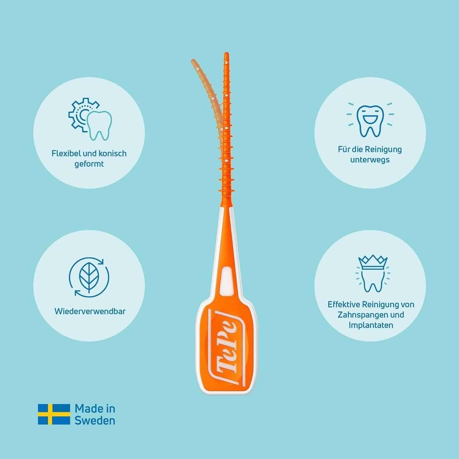 TePe Interdentalbürsten EasyPick Dental Stick, 120 Stück (Doppelpack 2x 60 Stück)