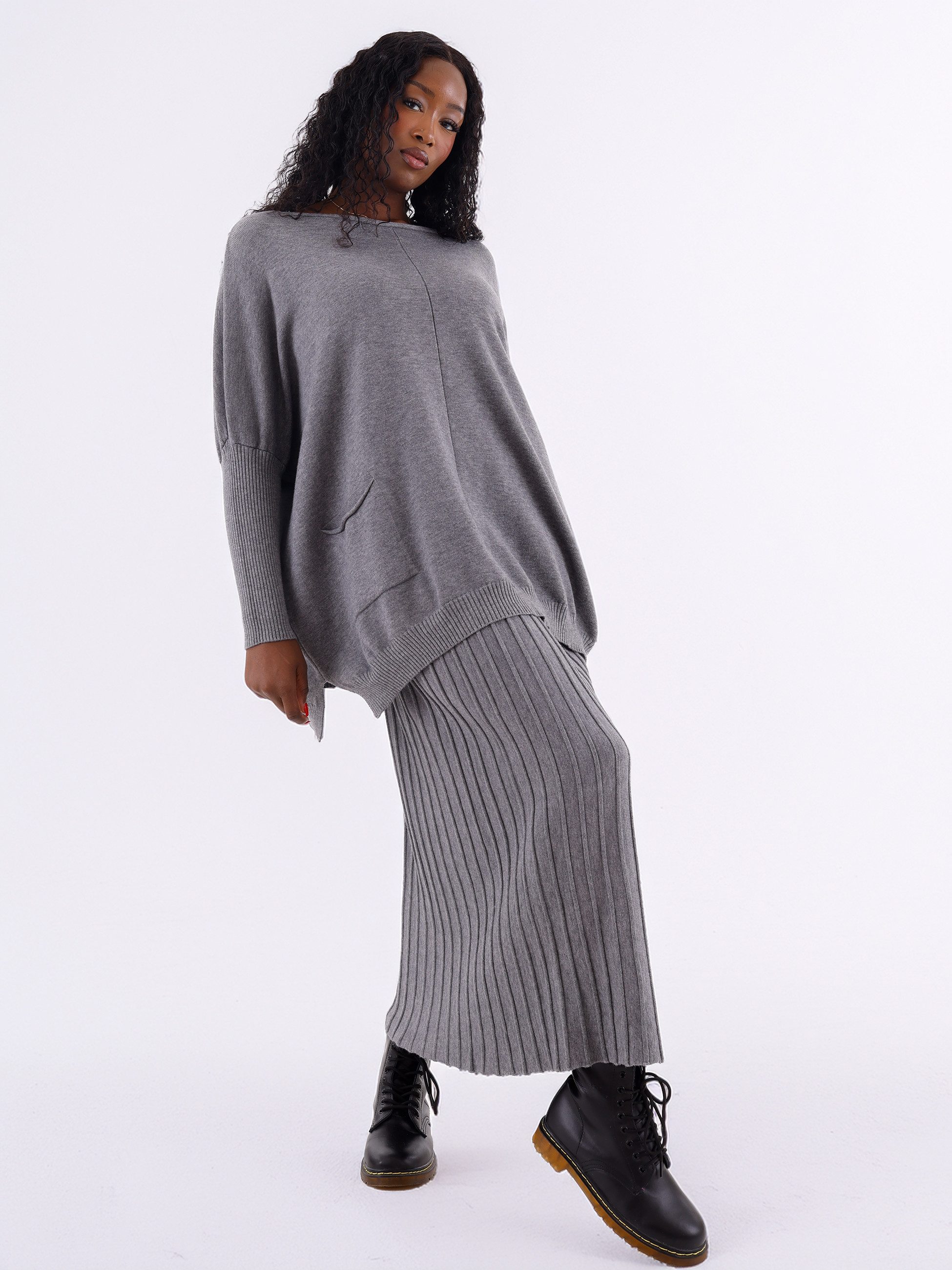 YC Fashion & Style Maxirock Strickrock Midi Rippoptik – elegant & bequem On günstig online kaufen