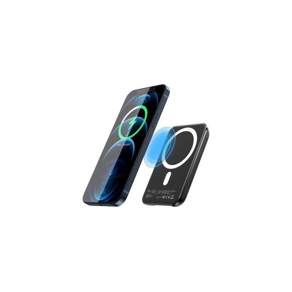XLAYER XLayer MagFix Pro Powerbank schwarz für iPhone Wireless Charger (Powerbank, MagSafe kompatibel, 15 Watt kabelloses Laden, Praktisch für iPhone Nutzer, kompakte Bauweise)