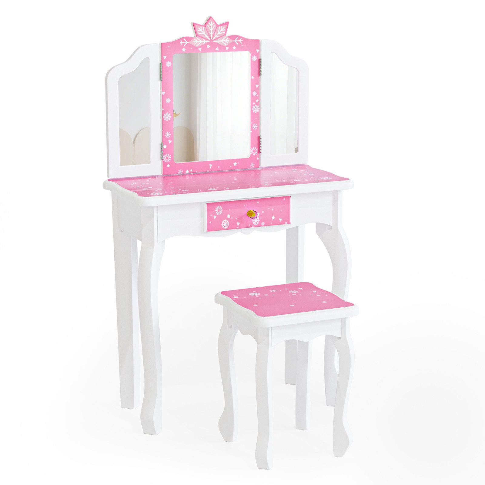 VINGLI Schminktisch mit Hocker und Abnehmbarer Spiegel, für Mädchen ab 3 Ja günstig online kaufen