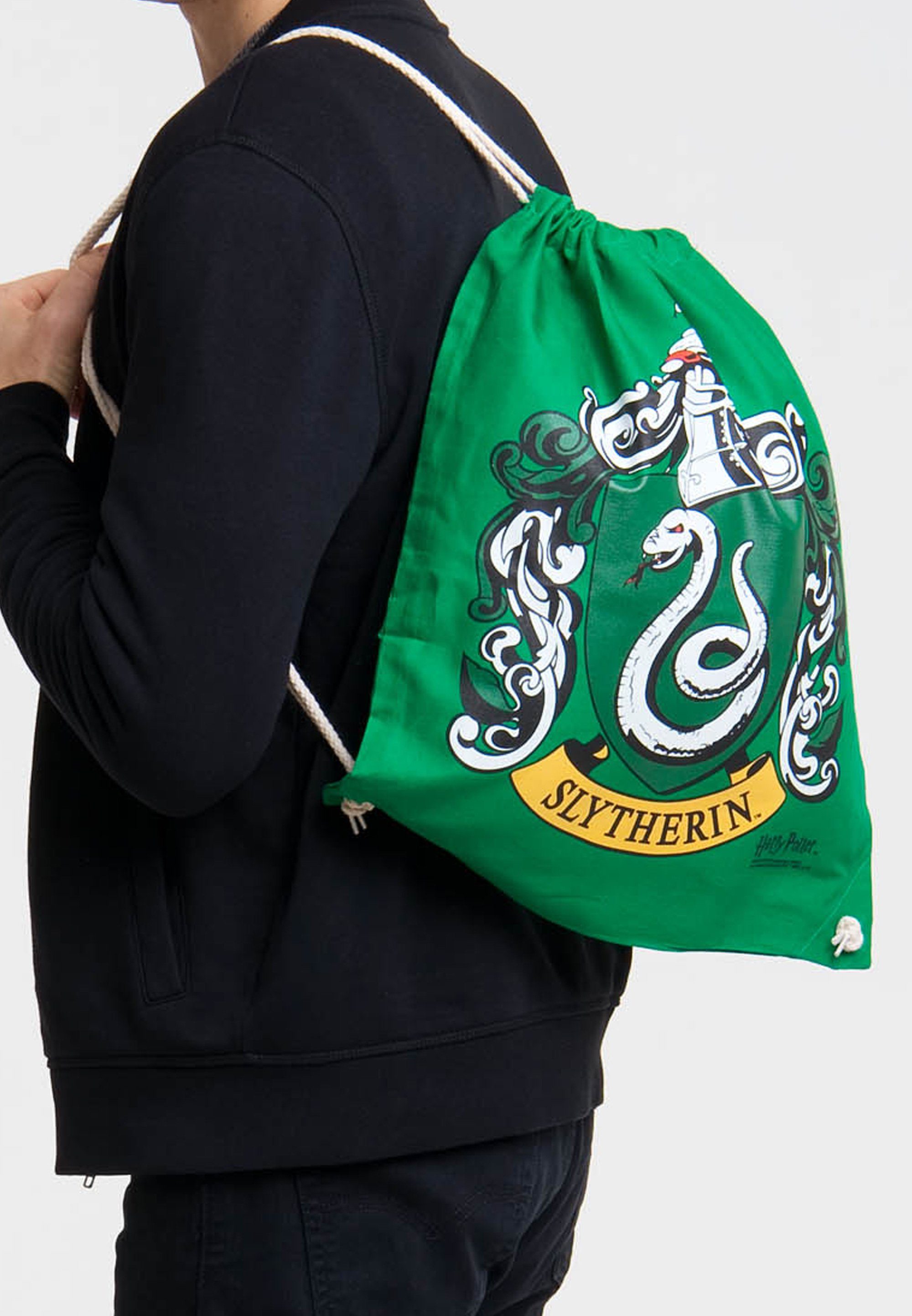 Kulturbeutel Logo, - Slytherin mit Harry Slytherin-Wappen LOGOSHIRT Potter