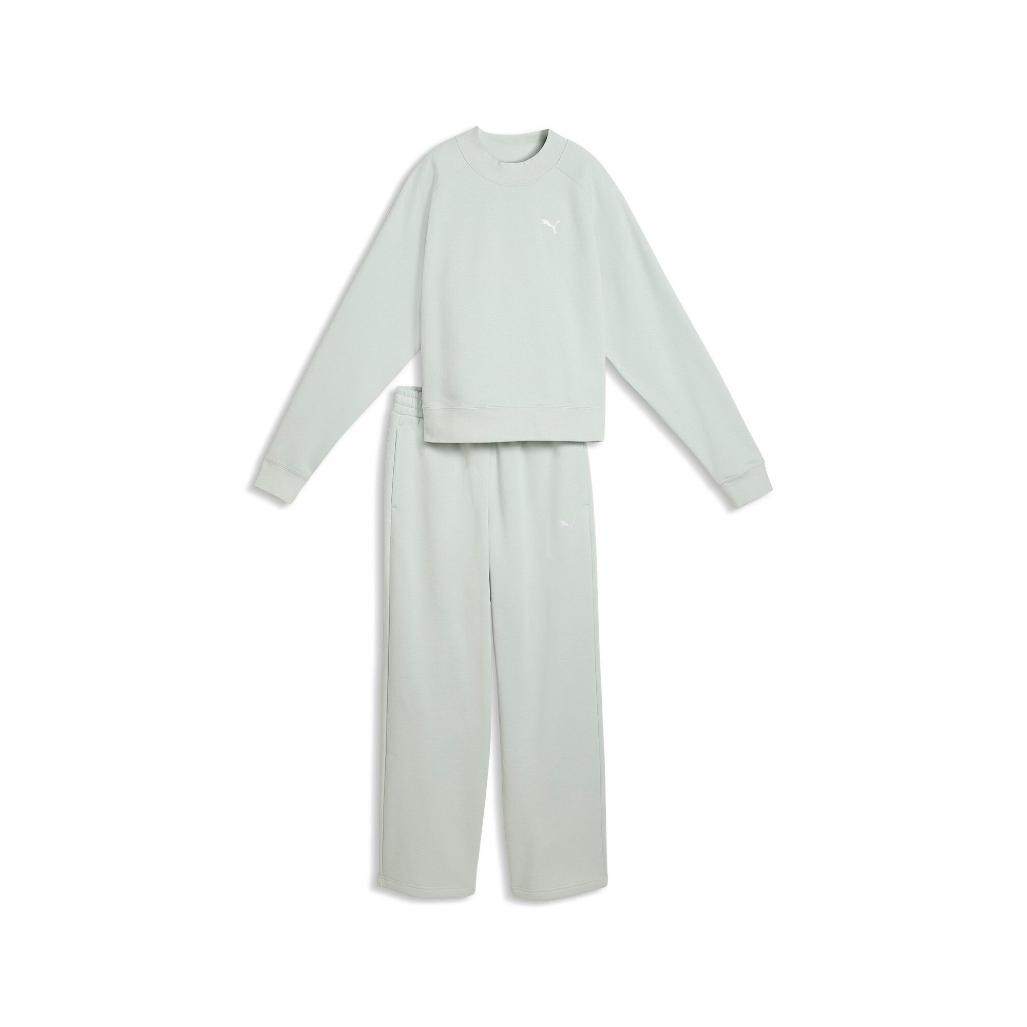 PUMA Trainingsanzug LOUNGEWEAR STANDARD SWEAT SUITT FL CL (2-tlg), zweiteiliges Set, mit Langarm-Oberteil, aus Baumwolle und Polyester