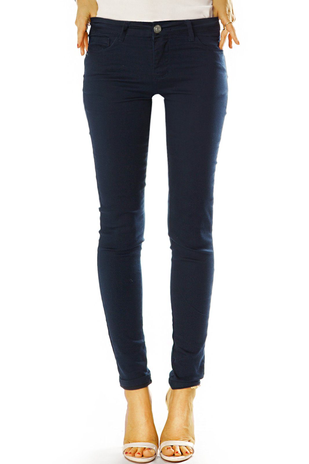 be styled Skinny-fit-Jeans Low Waist Hose enge Hüftjeans Skinny Hosen - Damen - j19e-1 (38-tlg) mit Stretch-Anteil, 5-Pocket-Style