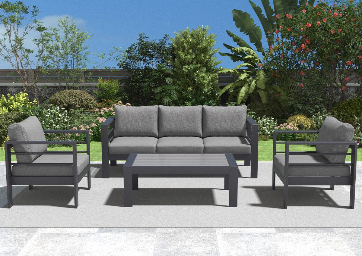 Gartenlounge-Set Gartenmöbel Set Aluminium Loungeset für Terrasse Balkon