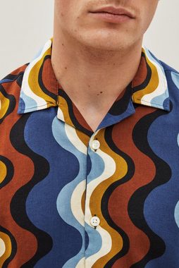 Next Kurzarmhemd Kurzarmhemd mit Print und kubanischem Kragen (1-tlg)