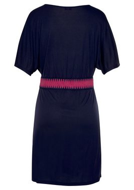 LASCANA Jerseykleid mit breitem Bund, Sommerkleid in Wickeloptik, Strandkleid