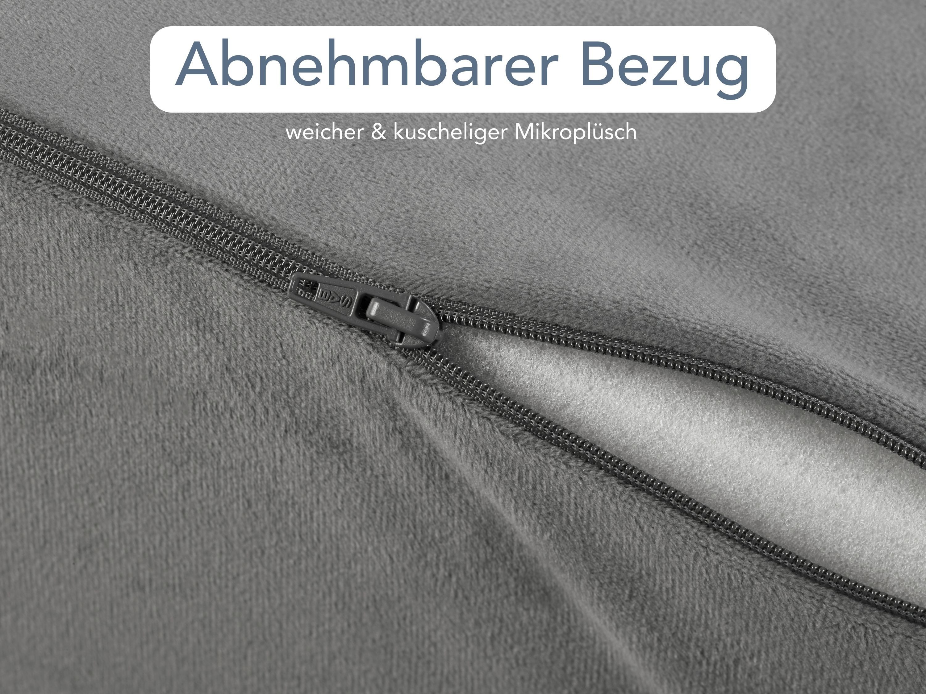 XDREAM Halbrolle ergonomisches Nackenkissen halbrund, Lagerungskissen, Funktionskissen, 1-tlg., wirkt stützend und entlastend, super weicher Mikroplüsch-Bezug – Bild 4 von 5