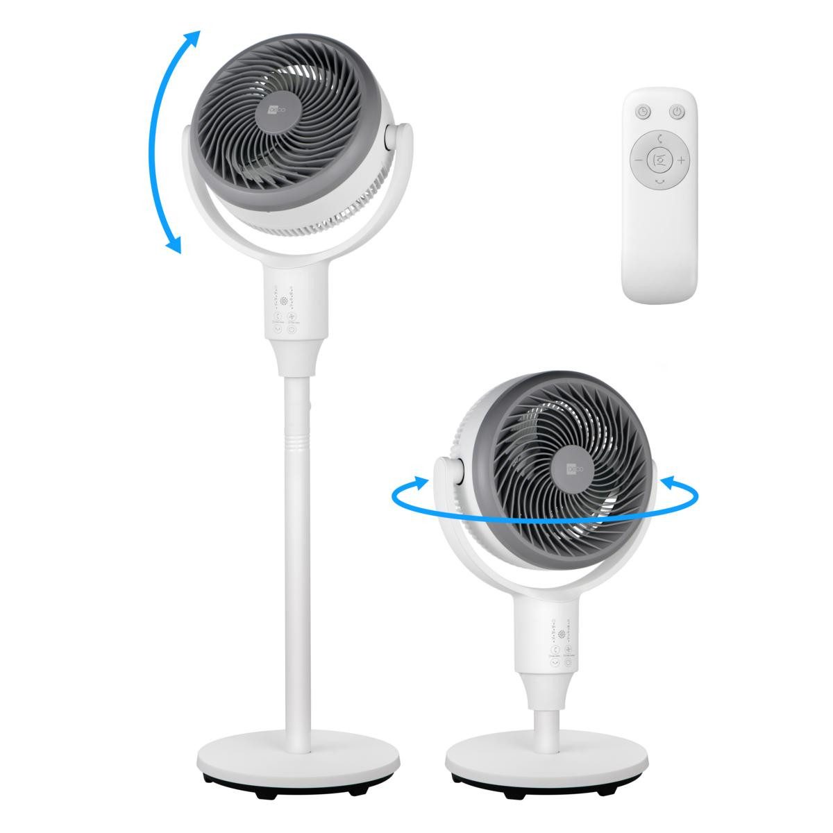 AECO Standventilator aeco AirX DUO 1in2 Stand- & Tischventilator, 4 Windstufen,Dual Oszillation,6h Timer,Standventilator