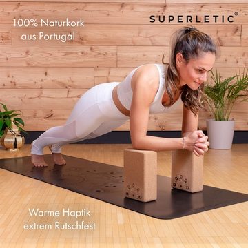 Capital Sports Yogablock Bindo Elite Yoga Block Doppelpack 22,5x7,5x14,5cm Kork