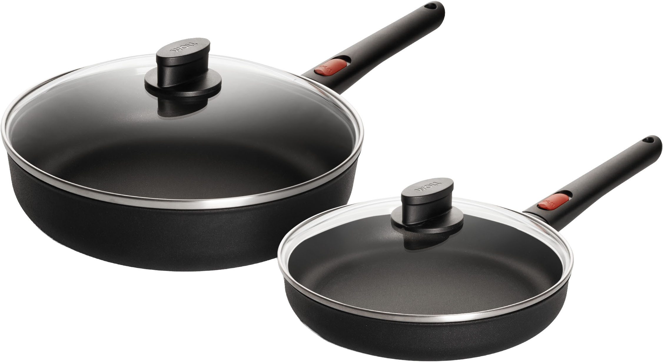 WOLL MADE IN GERMANY Сковороды-Set Eco Lite QXR, Aluminium (Set, 4-tlg), Abnehmbarer Stiel, Antihaftbeschichtet