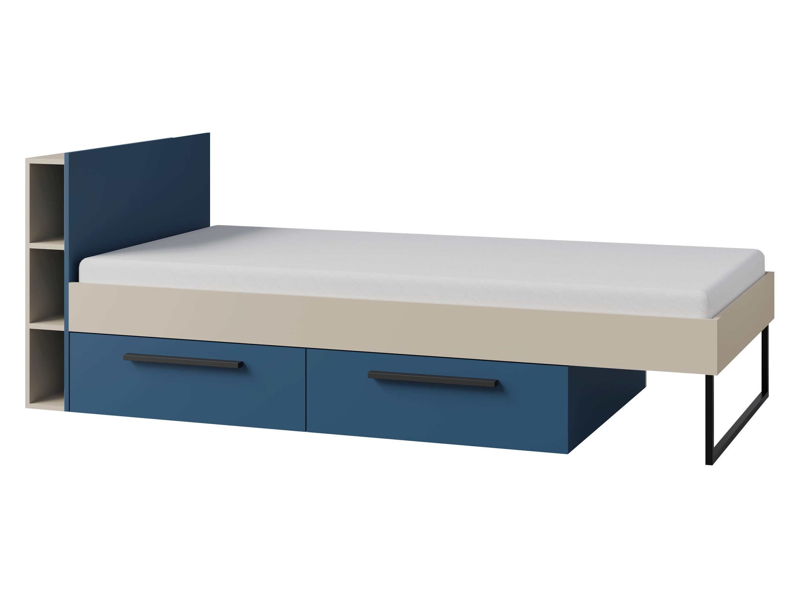 MIRJAN24 Jugendbett Lorin LO11 L / P (zwei Bettschubladen), 90x200 cm, Lattenrost aus Sperrholz