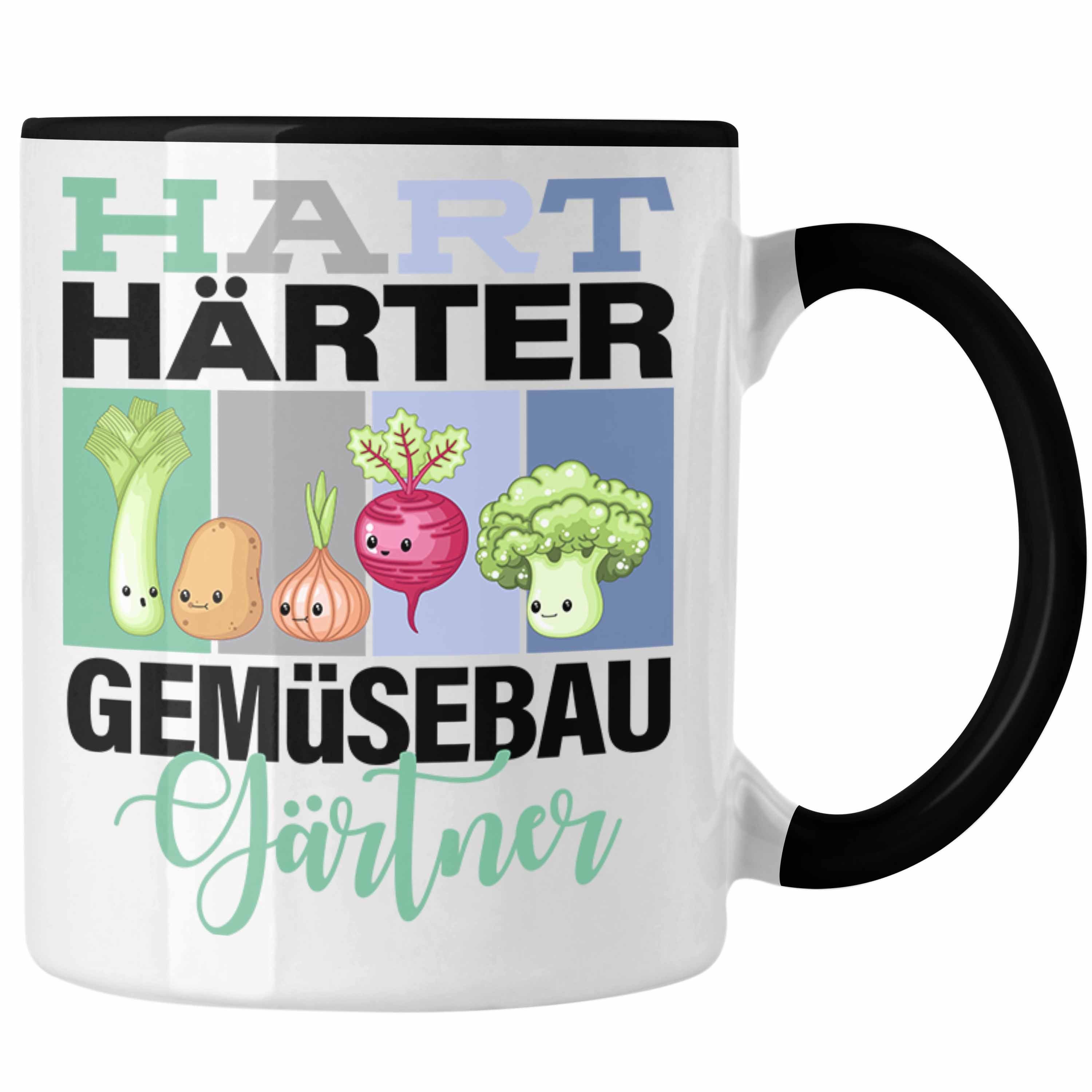 Trendation Tasse Lustige Tasse für Gemüsebaugärtner Geschenkidee Spruch "Hart Härter Ge Schwarz