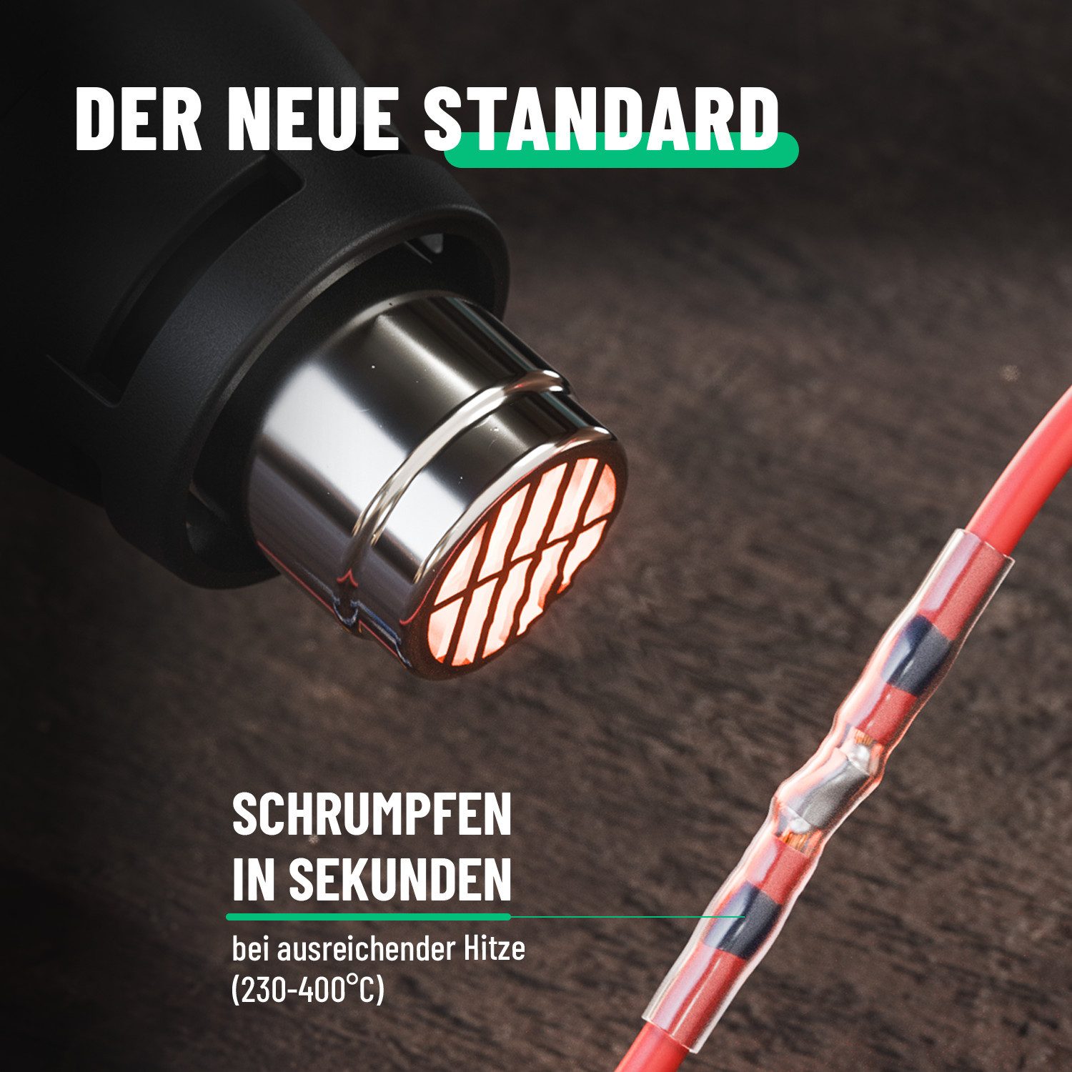greate. Lötkabelschuh 200er Set Lötverbinder mit Schrumpfschlauch - Schrumpfverbinder, 200-tlg.