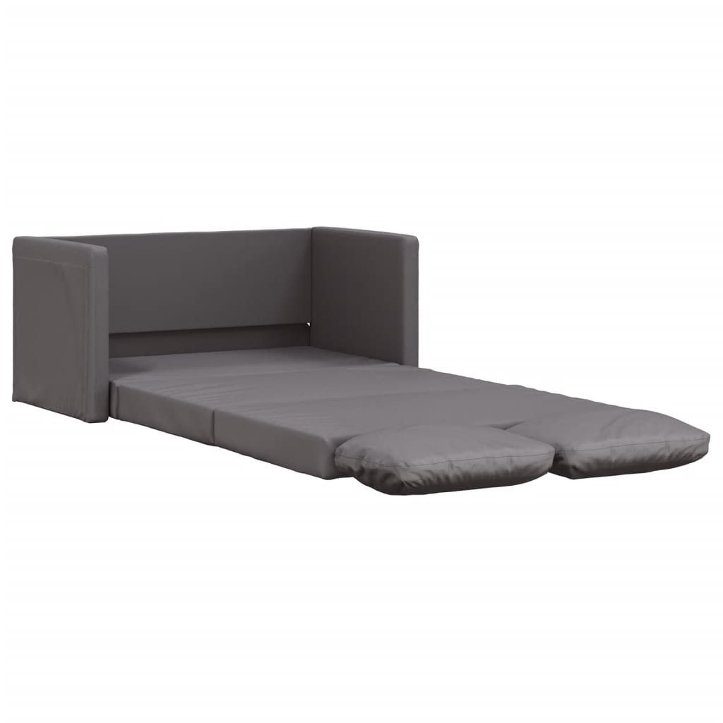 vidaXL Sofa Bodensofa mit Schlaffunktion Grau 112x174x55 cm Kunstleder, 1 Teile